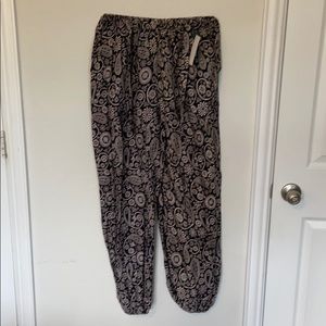 Women/Girls Linen Print Summer pants Limelight